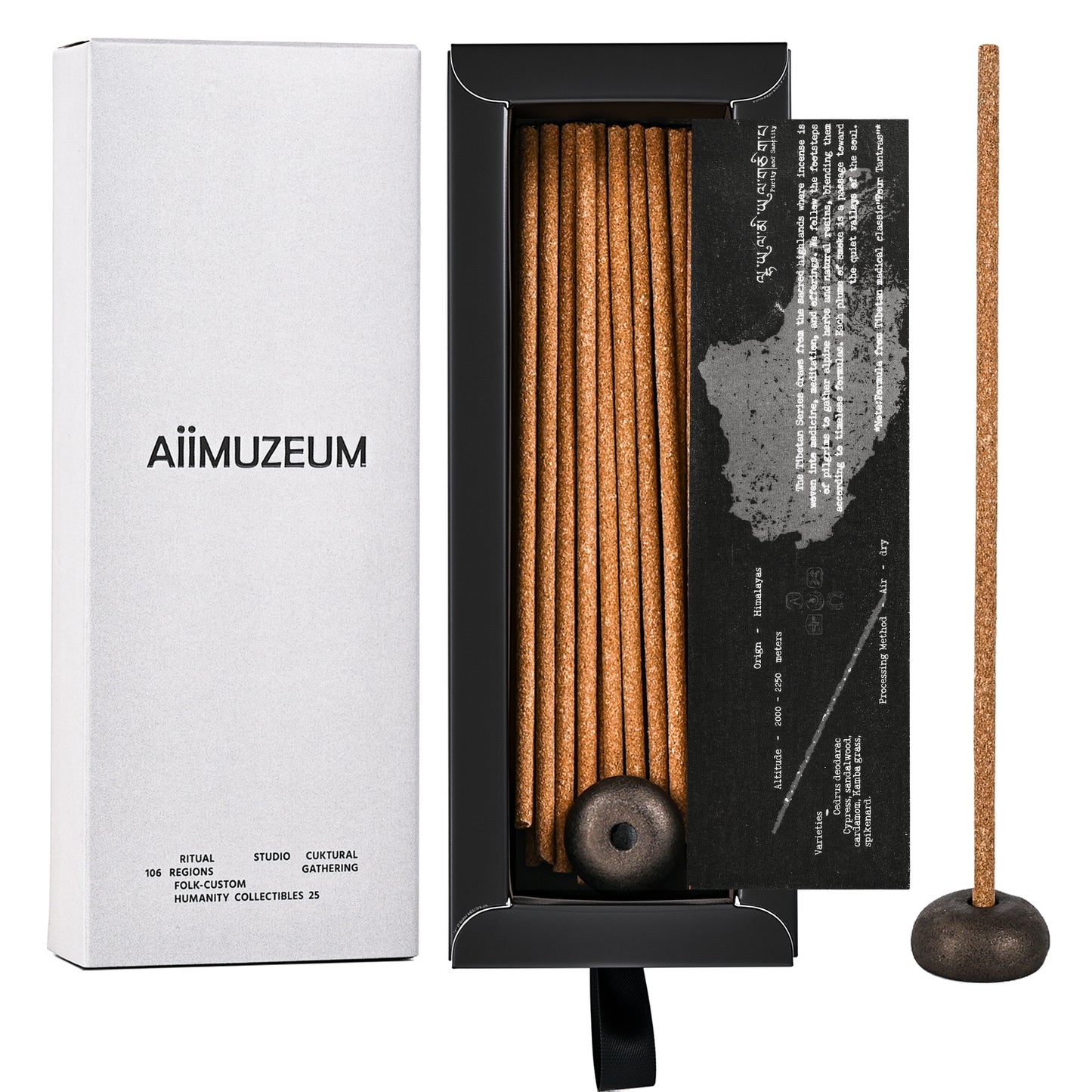 Aiimuzeum® Potala Tibetan Incense Sticks Traditional Meditation Tara Healing- with Luxe Pebble Incense Holder Gift Set Handcrafted for Meditation, Yogis & Relaxation 20 Packs (Herbal Scent)