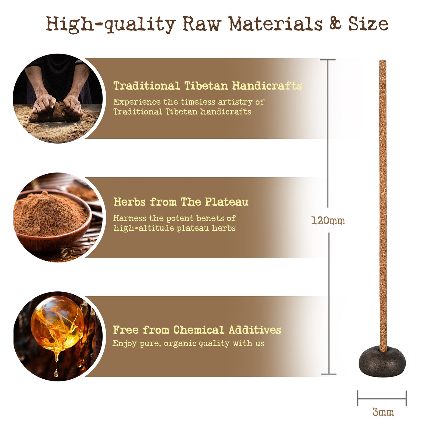 Aiimuzeum® Potala Tibetan Incense Sticks Traditional Meditation Tara Healing- with Luxe Pebble Incense Holder Gift Set Handcrafted for Meditation, Yogis & Relaxation 20 Packs (Herbal Scent)