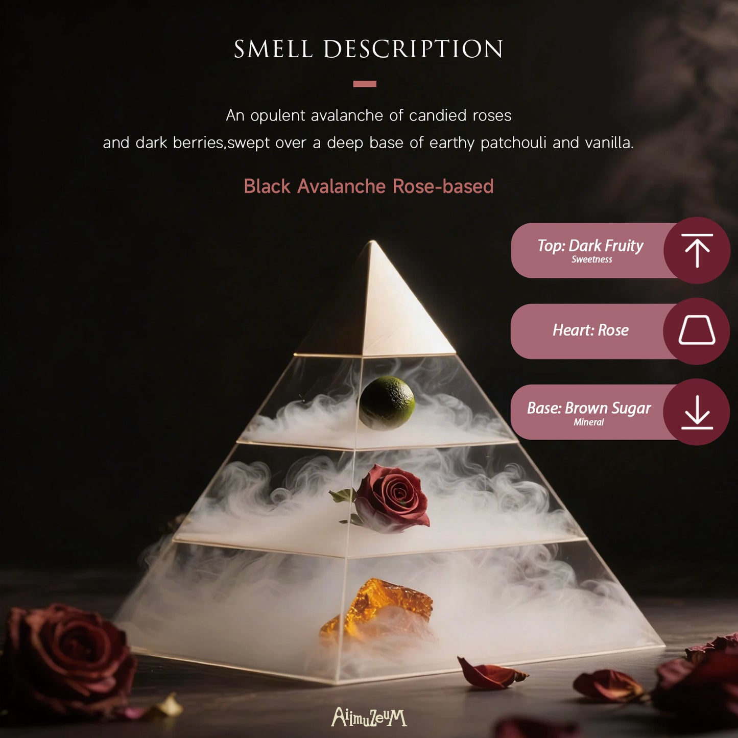 Aiimuzeum® Natural Rose Cone Incense 30 PCS- Handmade Excellence, Long Burning Perfect for Relaxation and Meditation,Aromatic Rooms,Air Purifier Home and House Decor (Black Avalanche Rose)