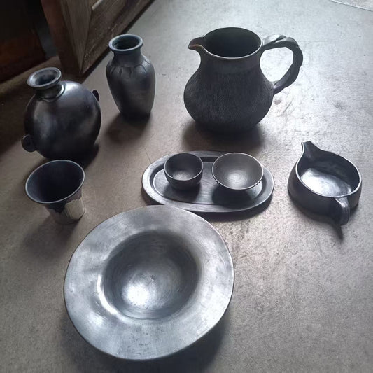 Tibetan Black Pottery Sharing Pitcher